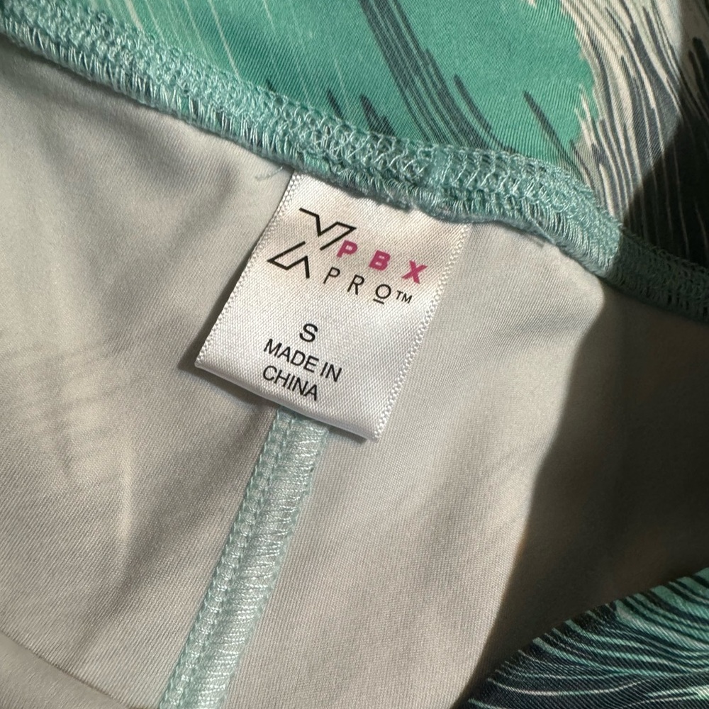 NWT PBX-PRO GRAY/AQUA PRINT WORKOUT/YOGA LEGGINGS SMALL #Y - Picture 2 of 7